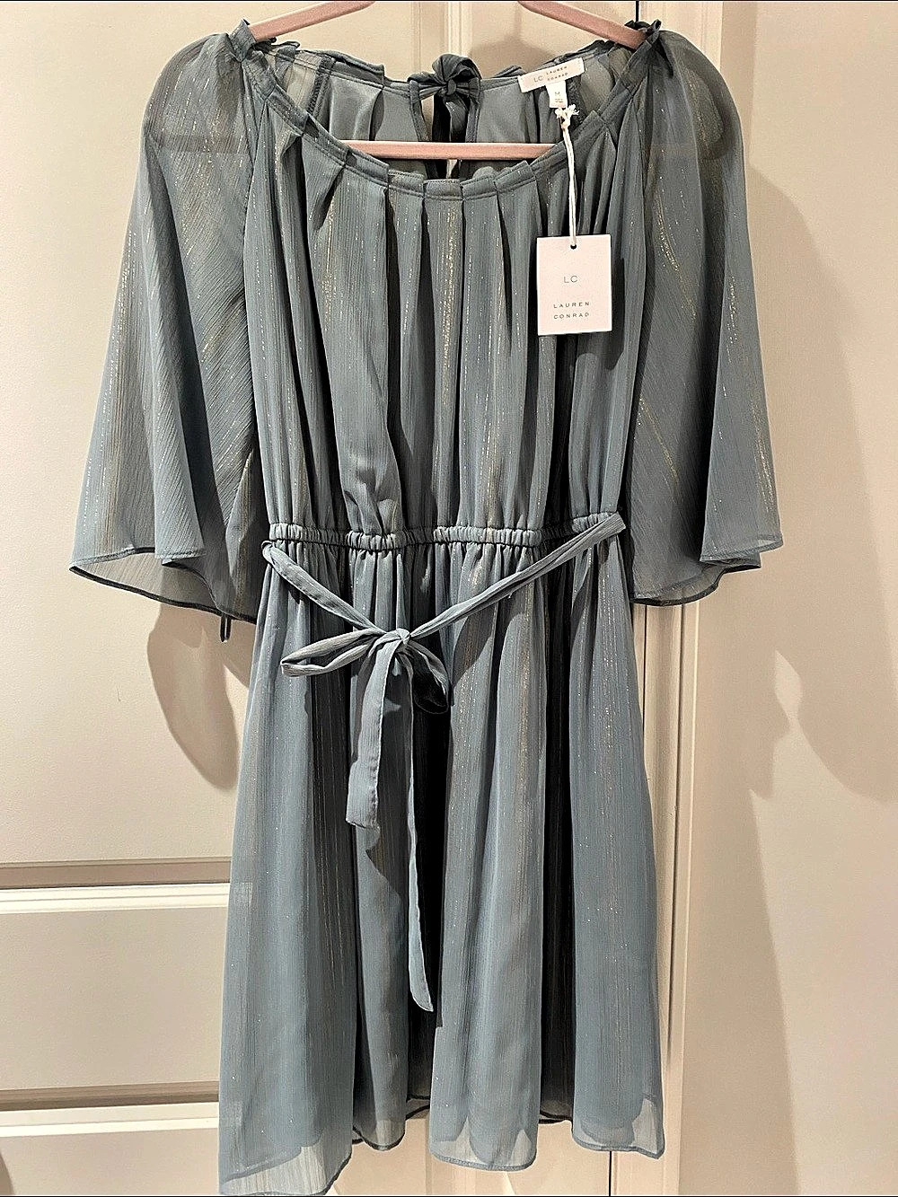 Lauren Conrad Women's Midi Dress Blue Size Medium NWT